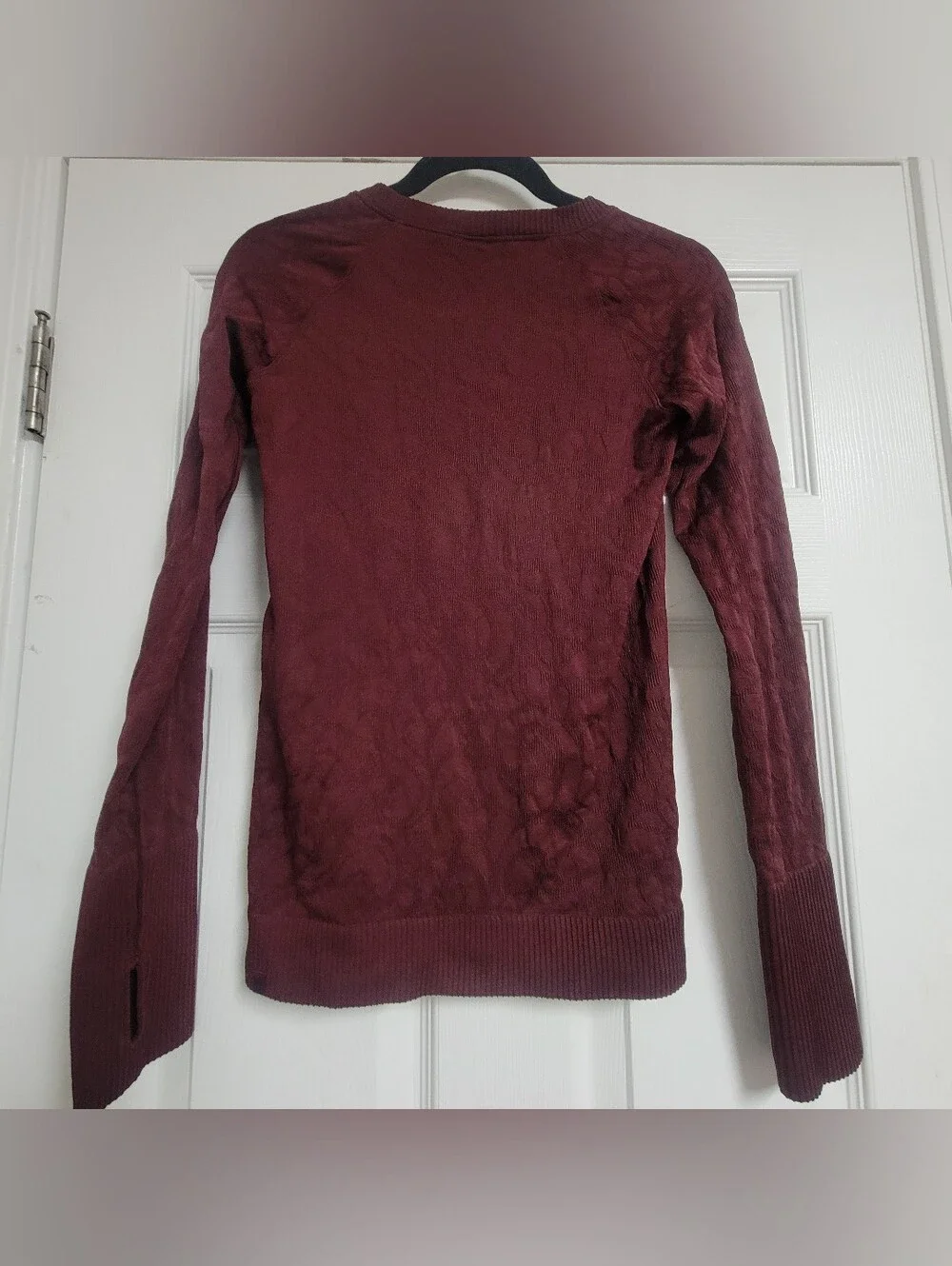 Lululemon Rest Less Pullover Garnet Dark Red Burgundy  Jacquard Knit Thumbhole